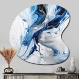 Blue and Grey Ethereal Elixir I - Asymmetric Metal Wall Art