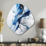 Blue and Grey Ethereal Elixir I - Asymmetric Metal Wall Art