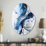 Blue and Grey Ethereal Elixir I - Asymmetric Metal Wall Art