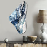 Blue and Grey Ethereal Elixir II - Asymmetric Metal Wall Art