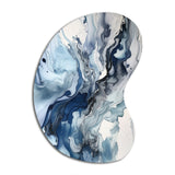 Blue and Grey Ethereal Elixir II - Asymmetric Metal Wall Art