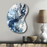 Blue and Grey Ethereal Elixir II - Asymmetric Metal Wall Art