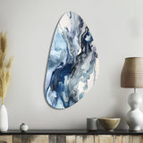 Blue and Grey Ethereal Elixir II - Asymmetric Metal Wall Art