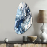 Blue and Grey Ethereal Elixir II - Asymmetric Metal Wall Art