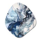 Blue and Grey Ethereal Elixir II - Asymmetric Metal Wall Art