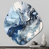 Blue and Grey Ethereal Elixir II - Asymmetric Metal Wall Art