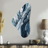 Blue and Grey Ethereal Elixir III - Asymmetric Metal Wall Art