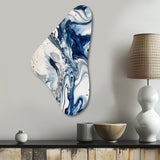 Blue and Grey Ethereal Elixir IV - Asymmetric Metal Wall Art