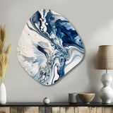 Blue and Grey Ethereal Elixir IV - Asymmetric Metal Wall Art