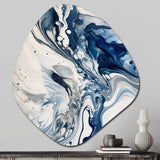 Blue and Grey Ethereal Elixir IV - Asymmetric Metal Wall Art