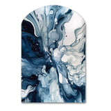 Blue Grey Ethereal Elixir I - Asymmetric Metal Wall Art