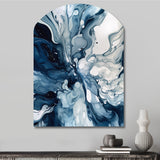 Blue Grey Ethereal Elixir I - Asymmetric Metal Wall Art