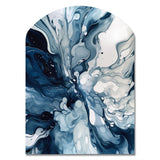 Blue Grey Ethereal Elixir I - Asymmetric Metal Wall Art