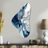 Blue Grey Ethereal Elixir I - Asymmetric Metal Wall Art