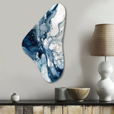 Blue Grey Ethereal Elixir I - Asymmetric Metal Wall Art