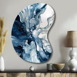 Blue Grey Ethereal Elixir I - Asymmetric Metal Wall Art