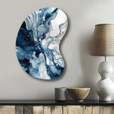 Blue Grey Ethereal Elixir I - Asymmetric Metal Wall Art