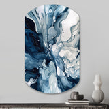 Blue Grey Ethereal Elixir I - Asymmetric Metal Wall Art