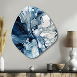 Blue Grey Ethereal Elixir I - Asymmetric Metal Wall Art