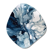 Blue Grey Ethereal Elixir I - Asymmetric Metal Wall Art