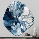 Blue Grey Ethereal Elixir I - Asymmetric Metal Wall Art