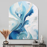 Blue and Grey Ethereal Elixir V - Asymmetric Metal Wall Art