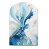 Blue and Grey Ethereal Elixir V - Asymmetric Metal Wall Art