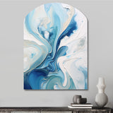 Blue and Grey Ethereal Elixir V - Asymmetric Metal Wall Art