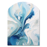 Blue and Grey Ethereal Elixir V - Asymmetric Metal Wall Art