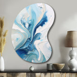 Blue and Grey Ethereal Elixir V - Asymmetric Metal Wall Art