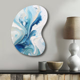 Blue and Grey Ethereal Elixir V - Asymmetric Metal Wall Art