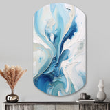 Blue and Grey Ethereal Elixir V - Asymmetric Metal Wall Art