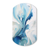 Blue and Grey Ethereal Elixir V - Asymmetric Metal Wall Art