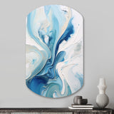 Blue and Grey Ethereal Elixir V - Asymmetric Metal Wall Art