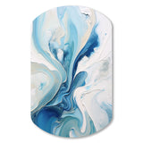 Blue and Grey Ethereal Elixir V - Asymmetric Metal Wall Art