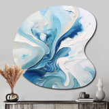 Blue and Grey Ethereal Elixir V - Asymmetric Metal Wall Art