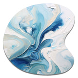 Blue and Grey Ethereal Elixir V - Asymmetric Metal Wall Art