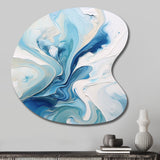 Blue and Grey Ethereal Elixir V - Asymmetric Metal Wall Art