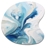 Blue and Grey Ethereal Elixir V - Asymmetric Metal Wall Art