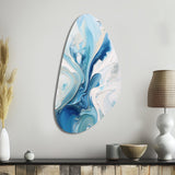 Blue and Grey Ethereal Elixir V - Asymmetric Metal Wall Art