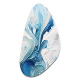 Blue and Grey Ethereal Elixir V - Asymmetric Metal Wall Art