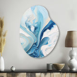 Blue and Grey Ethereal Elixir V - Asymmetric Metal Wall Art