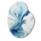 Blue and Grey Ethereal Elixir V - Asymmetric Metal Wall Art