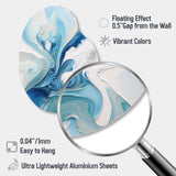 Blue and Grey Ethereal Elixir V - Asymmetric Metal Wall Art