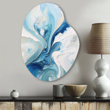 Blue and Grey Ethereal Elixir V - Asymmetric Metal Wall Art