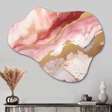 Pink and Gold Enchanted Spills I - Asymmetric Metal Wall Art