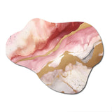 Pink and Gold Enchanted Spills I - Asymmetric Metal Wall Art