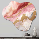 Pink and Gold Enchanted Spills I - Asymmetric Metal Wall Art