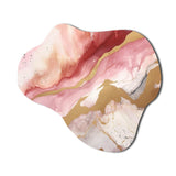 Pink and Gold Enchanted Spills I - Asymmetric Metal Wall Art