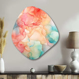 Orange and Teal Enchanted Spills - Asymmetric Metal Wall Art